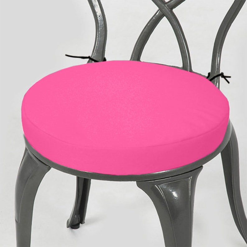 Pink Round Bistro Chair Seat Pad With Secure Tie Water Etsy UK