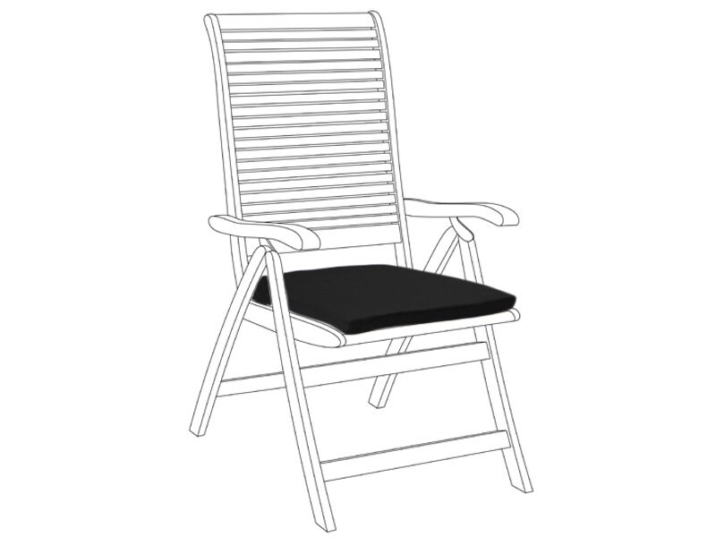 Black Outdoor Indoor Home Garden Chair Seat Pad With Tie On | Etsy