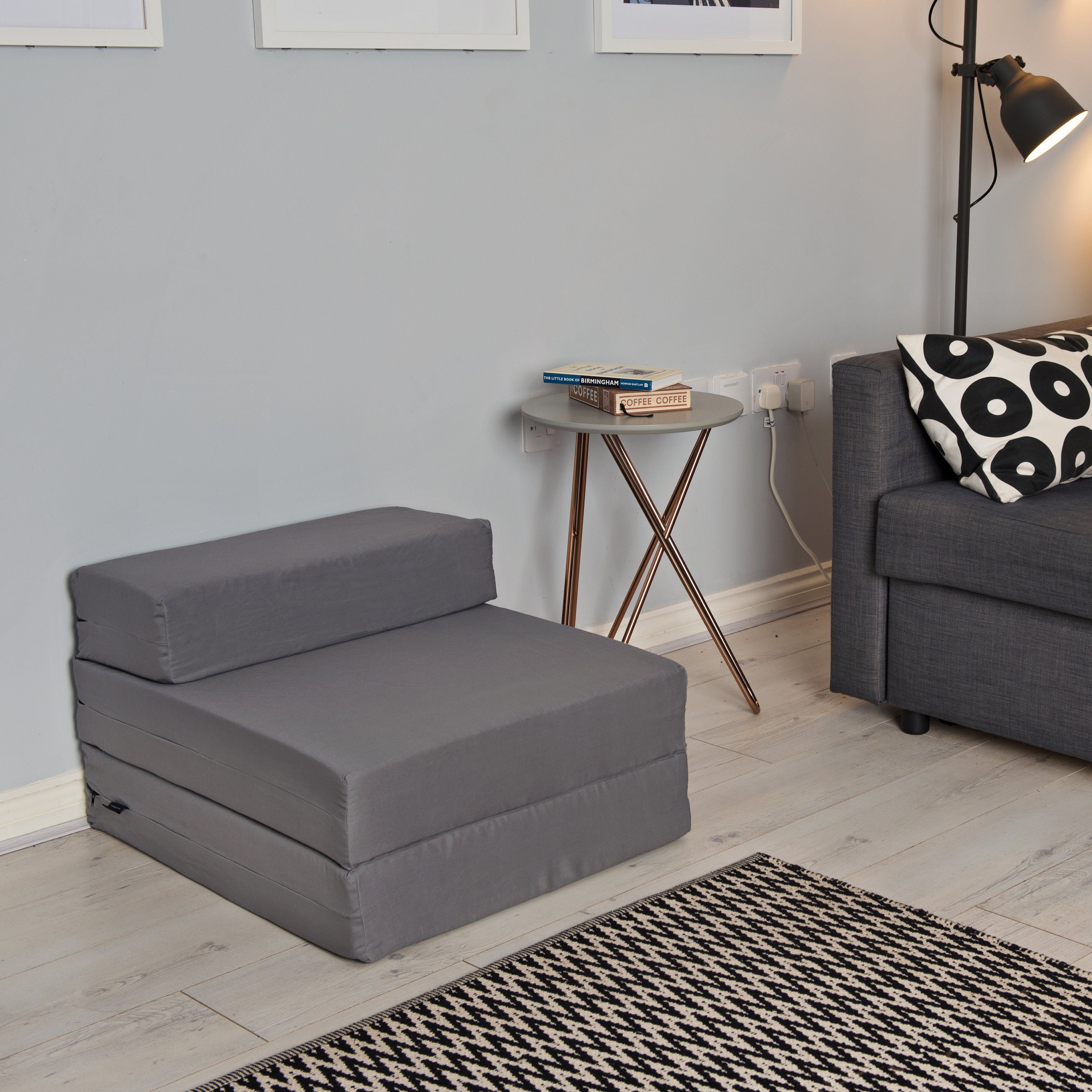 Grey Comfortable Ready Steady Bed 100 Cotton Single Fold Out Etsy