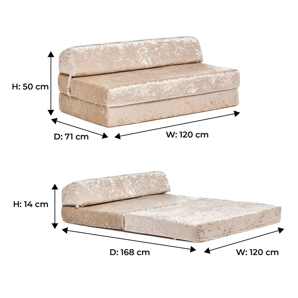 Mink Crushed Velvet Z Bed Double Size Fold Out Comfortable Etsy