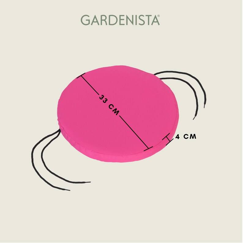 Pink Round Bistro Chair Seat Pad With Secure Tie Water Etsy UK