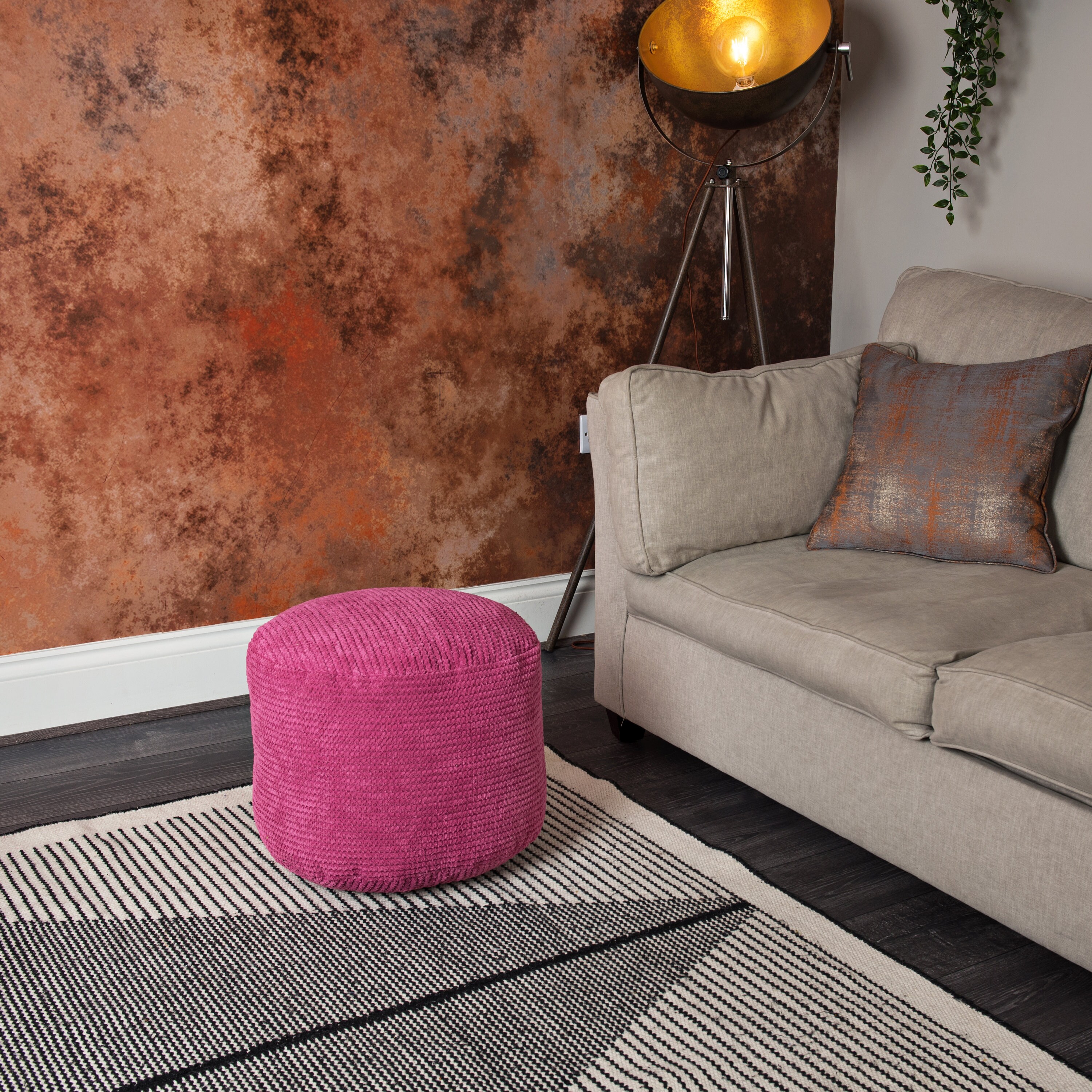 Pink Round Bubble Effect Bean Bag Foot Rest Stool Pouffe Etsy UK