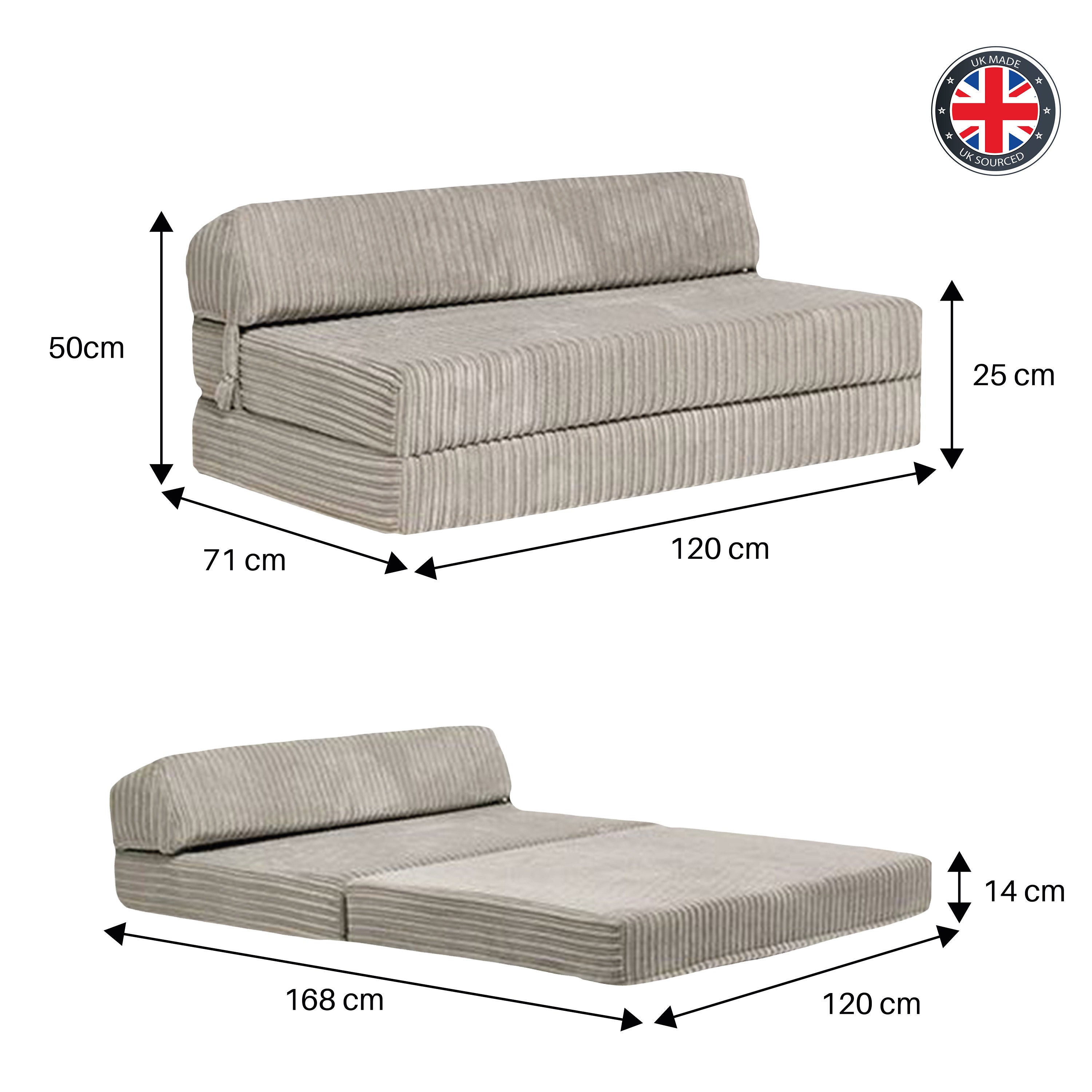 Mink Jumbo Cord Z Bed Double Size Fold Out Sofa Seat Foam Etsy UK