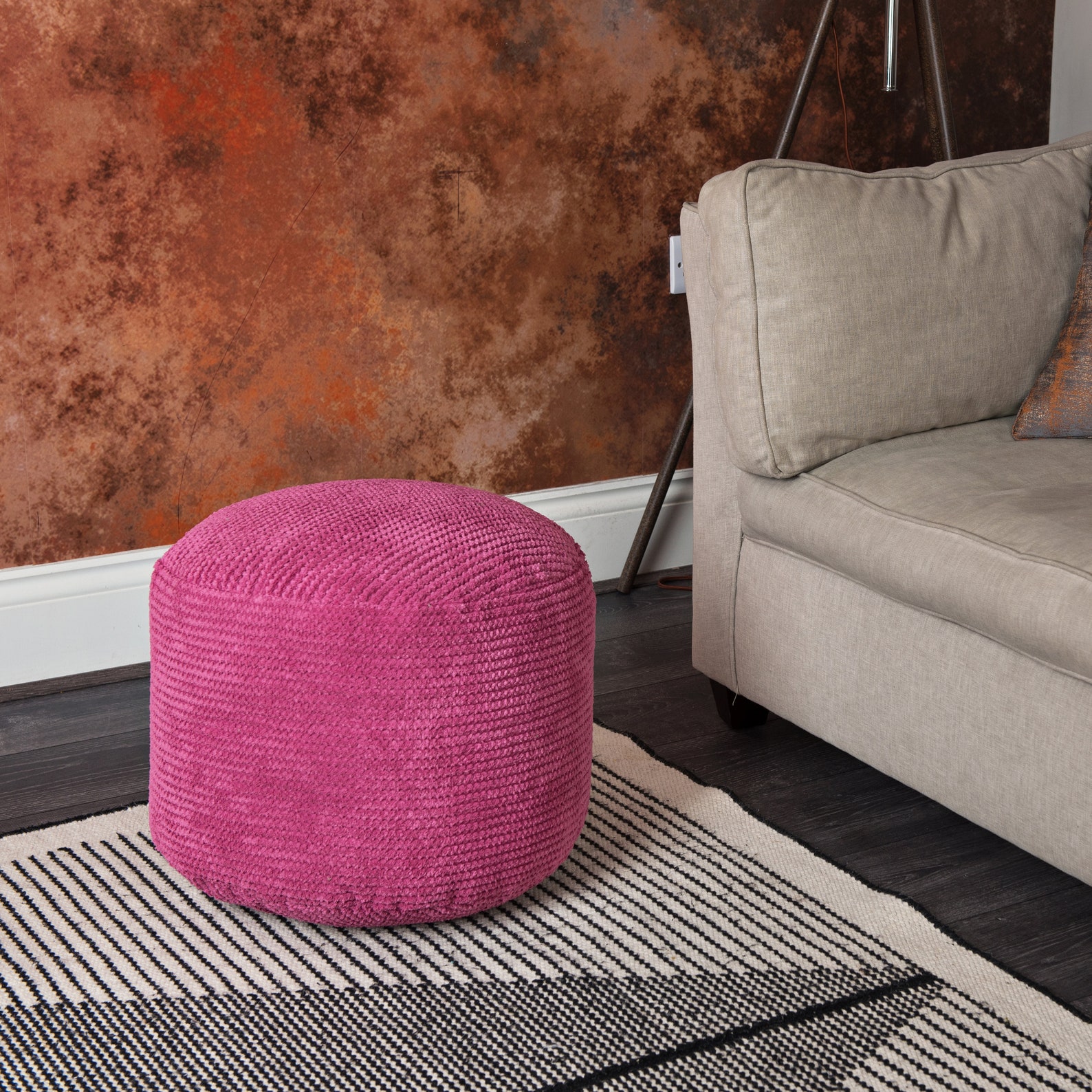 Pink Round Bubble Effect Bean Bag Foot Rest Stool Pouffe Etsy UK