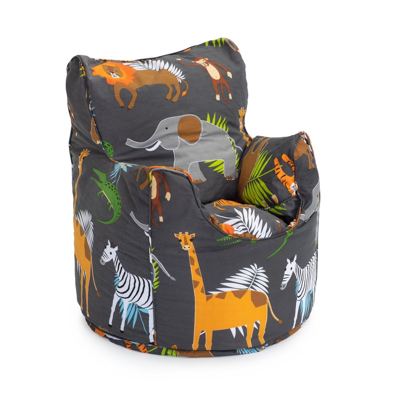 Africa Bean Bag Chair Kids Toddler Children Seat Soft Furniture Ergonomically Designed Child Armchair Made In The UK