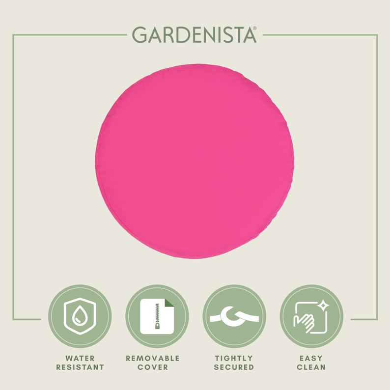 Pink Round Bistro Chair Seat Pad With Secure Tie Water Etsy UK