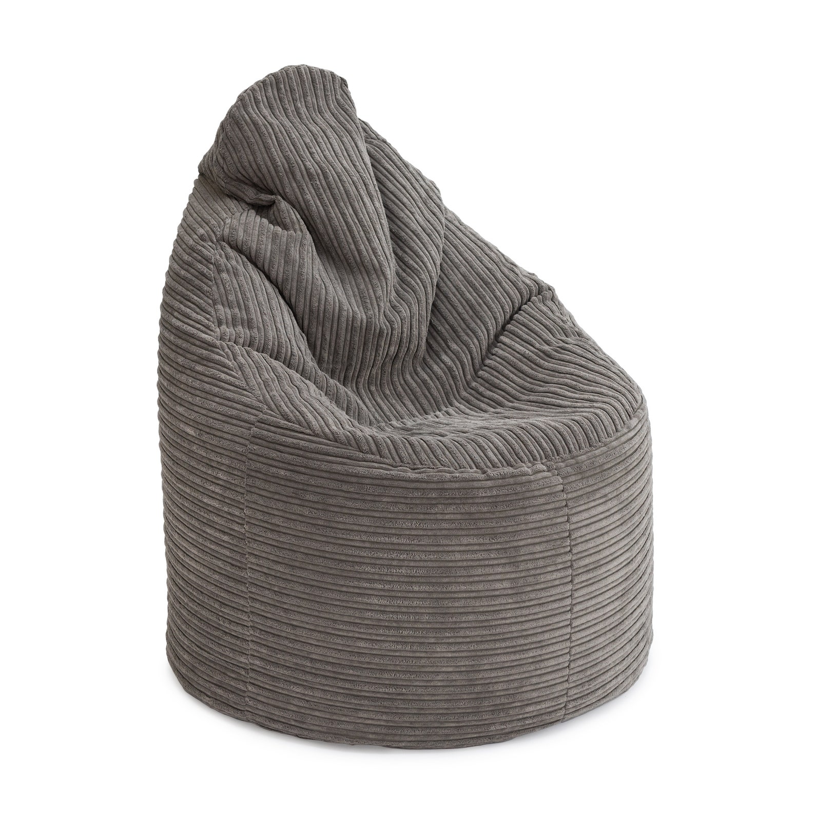 Charcoal Bean Bag Jumbo Cord Large Indoor Chair With Round or Etsy