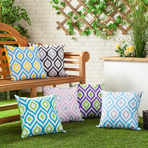 Circles Printed Water Resistant Cushions Design Hollowfibre Etsy UK