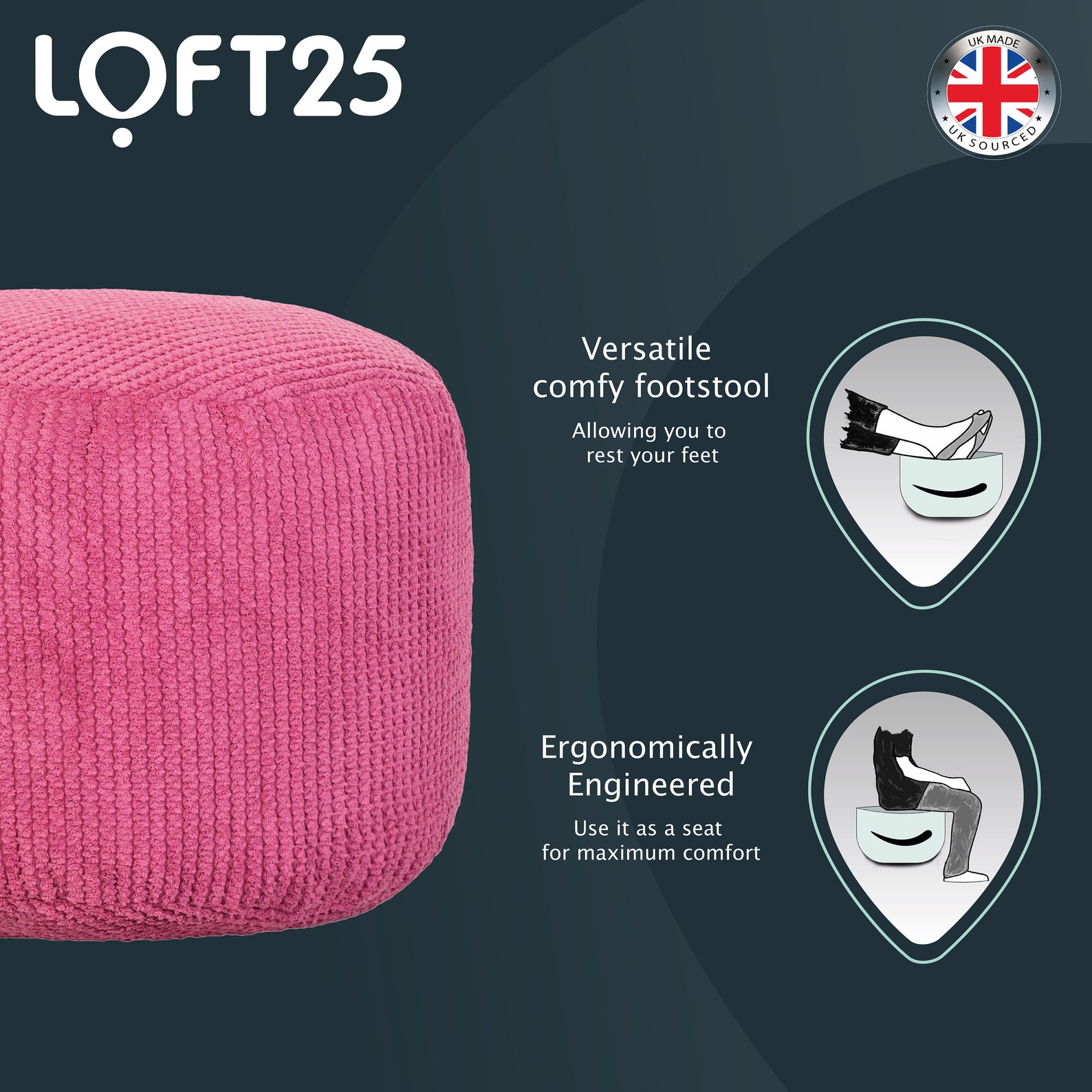 Pink Round Bubble Effect Bean Bag Foot Rest Stool Pouffe Etsy UK