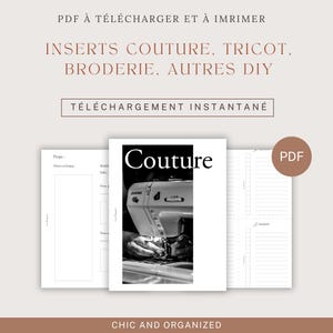 Sewing project tracking planner. Printable A5 format | French