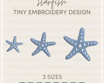 Starfish Tiny machineborduurontwerpbestanden - 3 maten