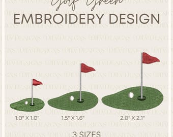 Golf Green Tiny Machine Embroidery Design Files- 3 Sizes