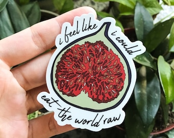 The Song of Achilles Fig Sticker: Eat The World Raw, Waterproof Matte