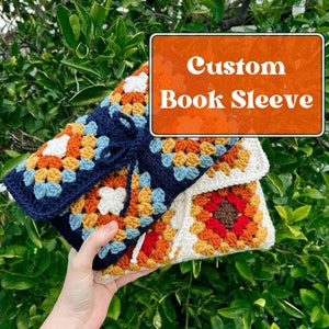 Handmade Book Sleeve, Custom Book Gift, Crochet Book Cover, Book Gift, Crochet Book Sleeve, Crochet Book Holder, Gifts for Readers