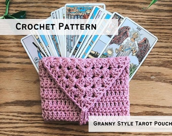 Crochet Bag Pattern, Crochet Pouch, Crochet Tarot Card Pattern, Crochet Pouch Pattern, Tarot Pouch Pattern, Granny Square Pouch