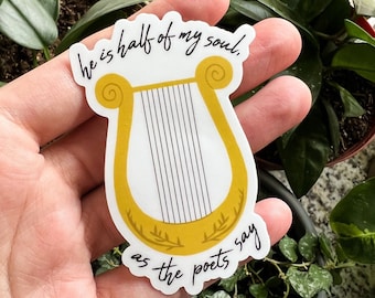 The Song of Achilles Lyre Sticker: Waterproof Matte