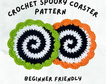 Crochet Spooky Spiral Coaster Pattern (PDF Download)