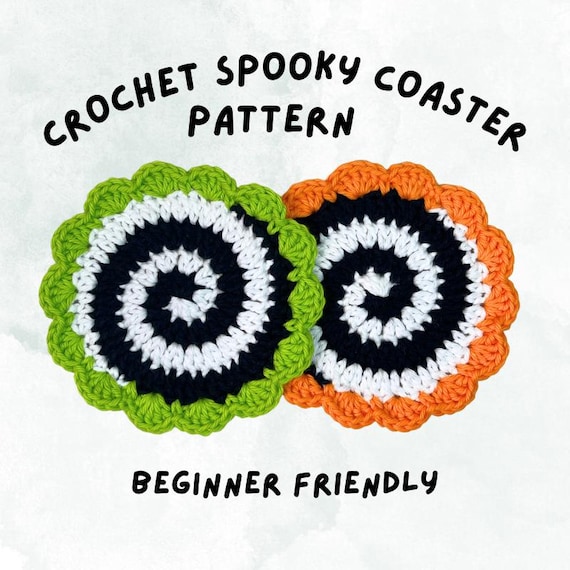Crochet Spooky Spiral Coaster Pattern (PDF Download)