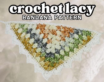 Crochet Lacy Bandana Pattern (PDF Download)
