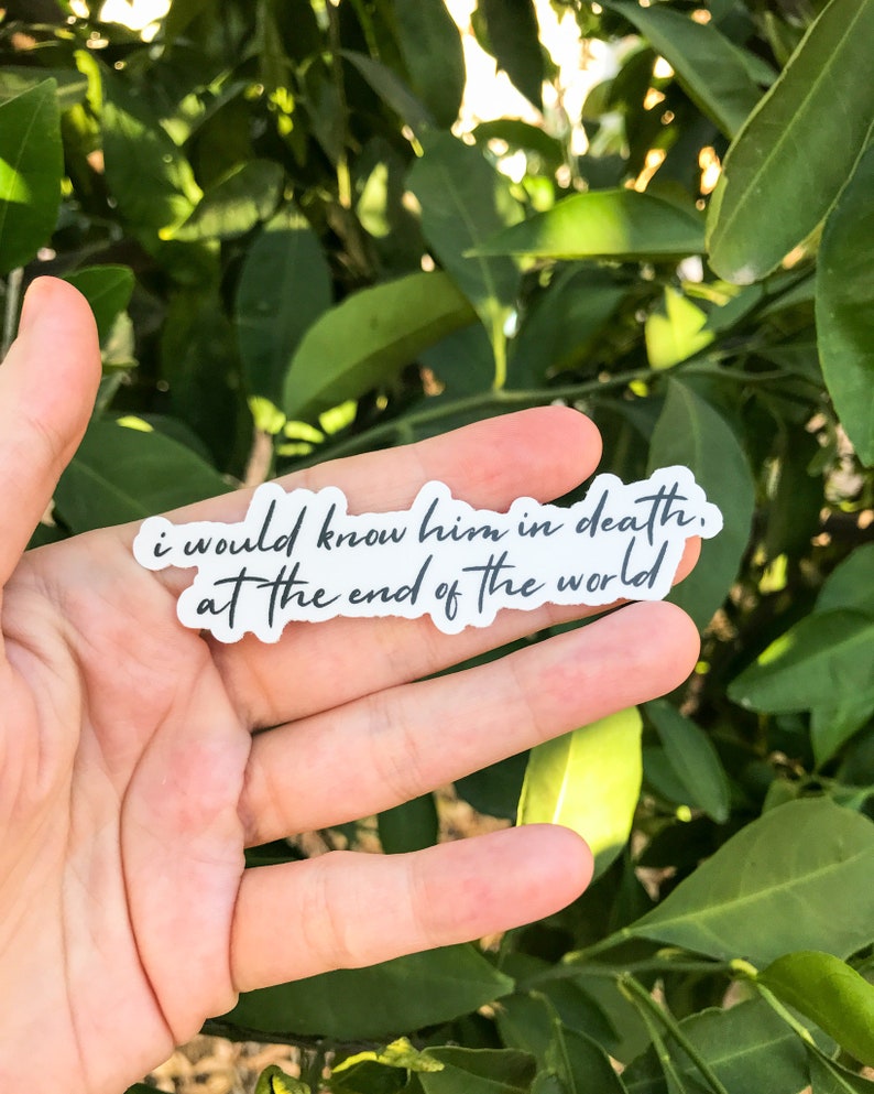 The Song of Achilles Sticker, TSOA Sticker, I Would Know Him In Death Sticker, TSOA Quote, Greek Book, Book Quote Sticker, Journal Sticker