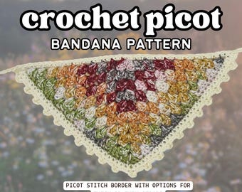Crochet Picot Bandana Pattern (PDF Download)