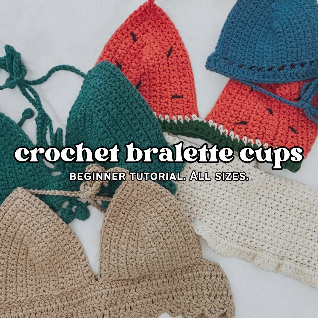 Reggiseno bralette all'uncinetto, coppe bralette all'uncinetto, modello per  top bikini all'uncinetto, top bikini all'uncinetto, top estivo