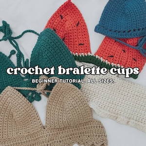 Crochet Bralette Top, Crochet Bralette Cups, Crochet Bikini Top Pattern, Crochet Bikini Top, Crochet Summer Top, Crochet Beginner Pattern