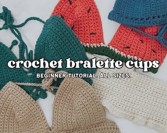 Modello per reggiseno bralette all'uncinetto, livello principiante, taglie XS-XL (download PDF)
