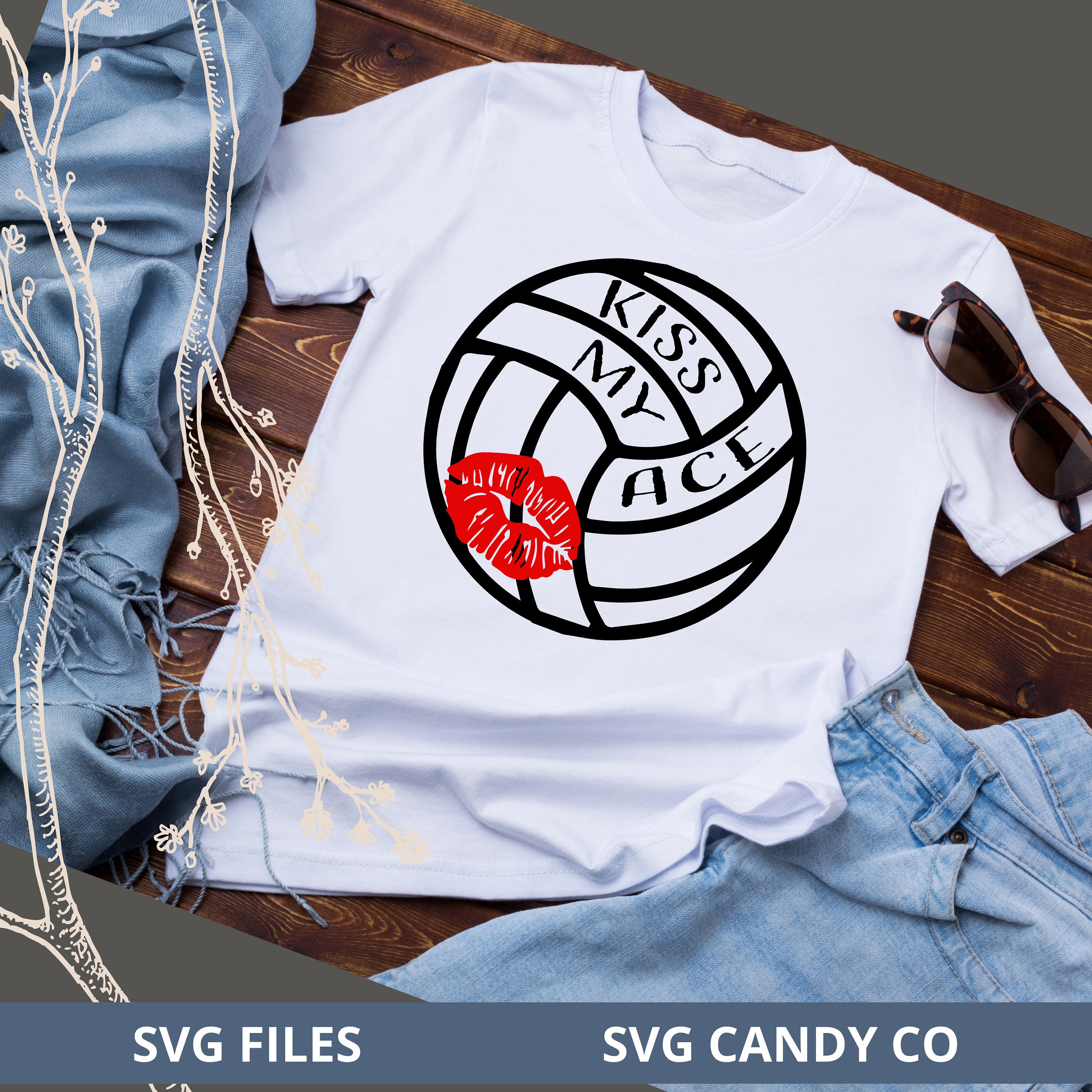 Volleyball Ace Svg Design for Shirt or Decal Volleyball Etsy