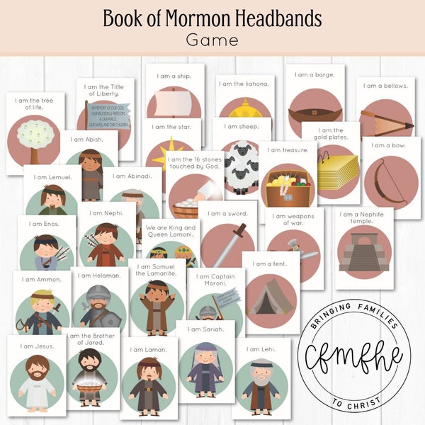 Book of Mormon Headbands Game // Family Game, Guess the Character, Book of Mormon Game, Children's Game, Primary Game