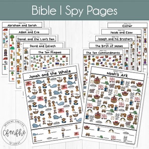 Bible I Spy Pages // Old Testament, Quiet Activity, Sacrament Meeting, Bible Study, Bible Stories, Kids Activity