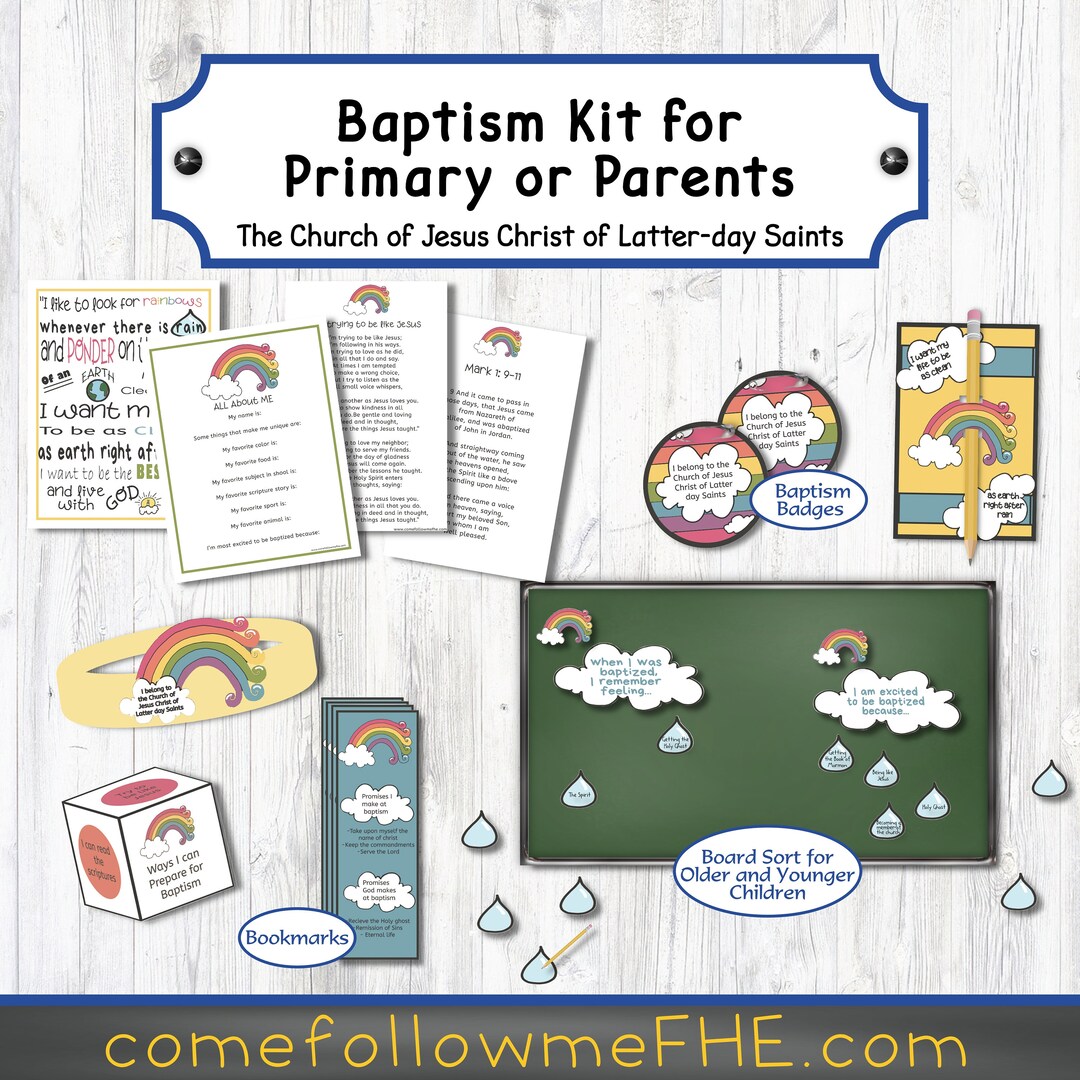 Baptism Bundle // LDS Baptism, Lds Primary, 8 Years Old, Baptism Activities, Baptized, Baptism