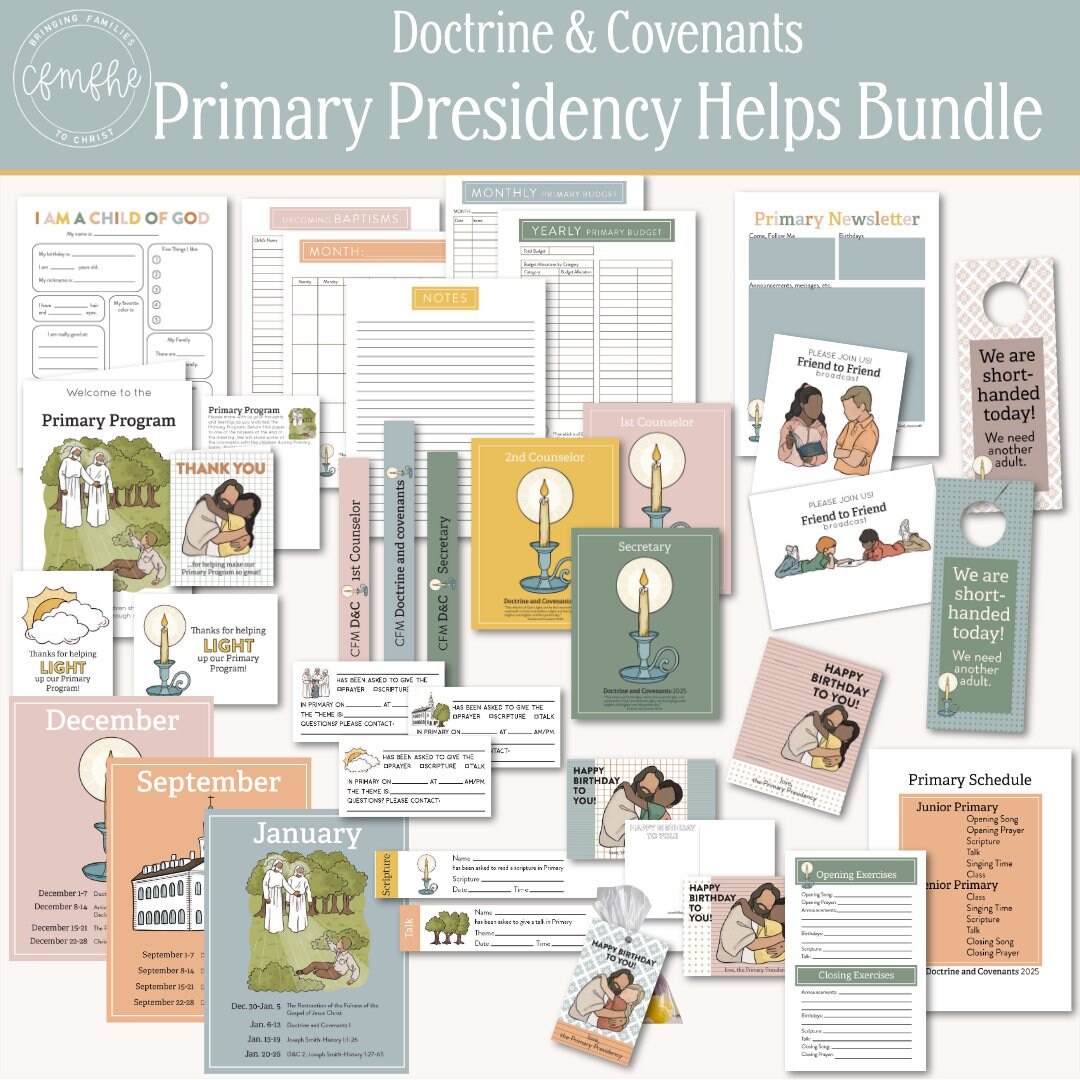 Doctrine and Covenants 2025 Primary Presidency Bundle // LDS Primary ...