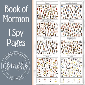 Book of Mormon I Spy Pages // Book of Mormon, Quiet Activity, Sacrament Meeting, Scripture Study, Book of Mormon Stories, Kids Activity