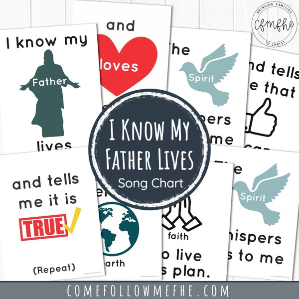I Know My Father Lives Song Chart // Primary 2022, Singing Time, Primary Song, LDS Primary, Children's Songbook, Primary Chorister