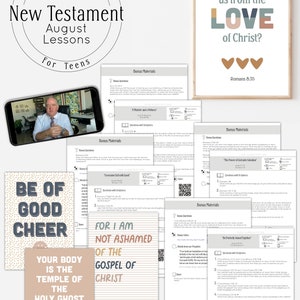 TEEN: New Testament August Lessons July 31 - August 27 // Come Follow Me 2023, LDS Youth Theme, New Testament Study Guide, 2023 LDS Study
