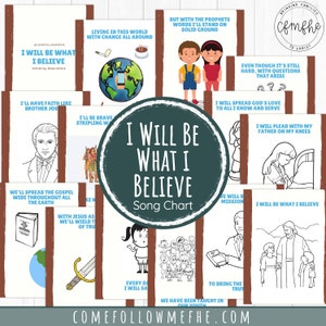 I Will Be What I Believe Song Chart // Primary, Singing Time, Primary Song, LDS Primary, Children&#39;s Songbook, Primary Chorister
