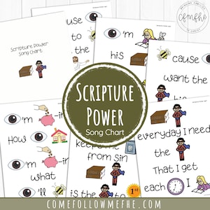 Scripture Power Song Chart // Primary, Singing Time, Primary Song, LDS Primary, Children&#39;s Songbook, Primary Chorister