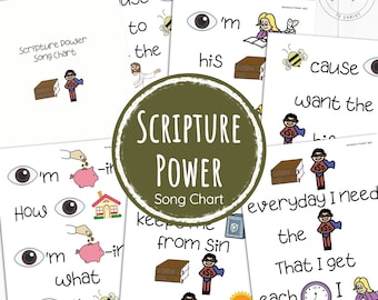 Scripture Power Song Chart // Primary, Singing Time, Primary Song, LDS Primary, Children's Songbook, Primary Chorister