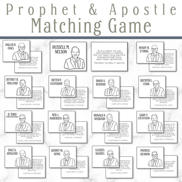 Apostle Matching Game // LDS General Conference, General Conference Games, General Conference Activities, General Conference