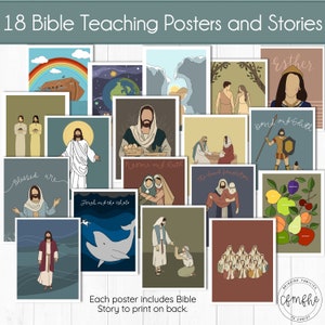 Bible Teaching Posters and Stories // Old Testament, New Testament, Bible Stories, LDS Posters