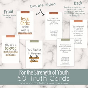 50 FSY Truth Cards (DISTRIBUTABLE) // For the Strength of Youth, lds Youth, Children and Youth, FSY Booklet, lds standards, fsy guide