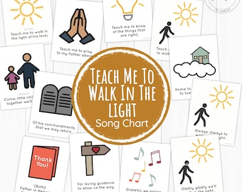 Teach Me to Walk in the Light Song Chart // Primary 2022, Singing Time, Primary Song, LDS Primary, Children&#39;s Songbook, Primary Chorister