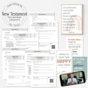 TEEN: New Testament November Lessons Oct 30 - Nov 26 // Come Follow Me 2023, LDS Youth Theme, New Testament Study Guide, 2023 LDS Study