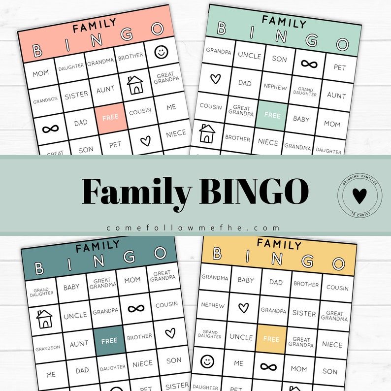 Family Bingo Game Etsy