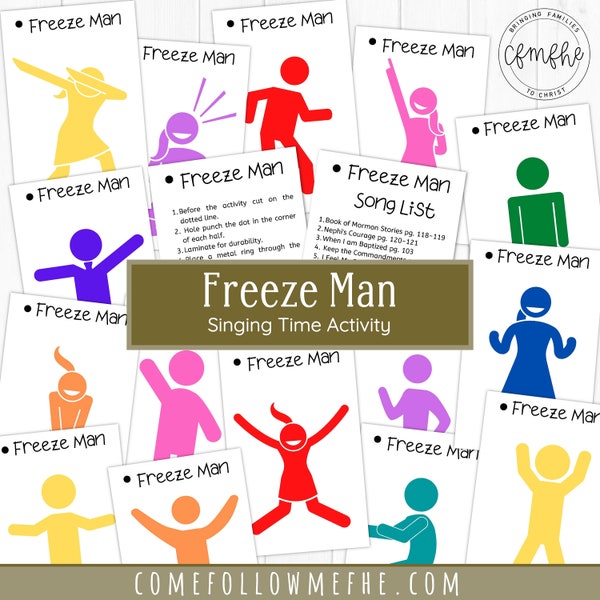 Freeze Man Singing Time Activity // LDS Primary, LDS Singing Time, Primary 2022, Primary Songs