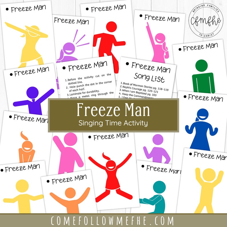 Freeze Man Singing Time Activity // LDS Primary, LDS Singing Time, Primary 2022, Primary Songs image 1