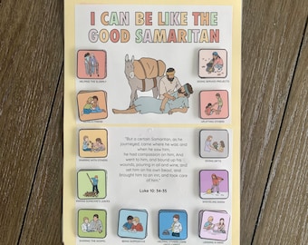 Good Samaritan File Folder Game // New Testament Study, New Testament 2023, LDS Primary, Bible Study, Primary 2023