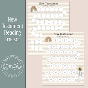 New Testament Reading Tracker // New Testament 2023, Come Follow Me 2023, New Testament Study, Bible Study, Family Scripture Study