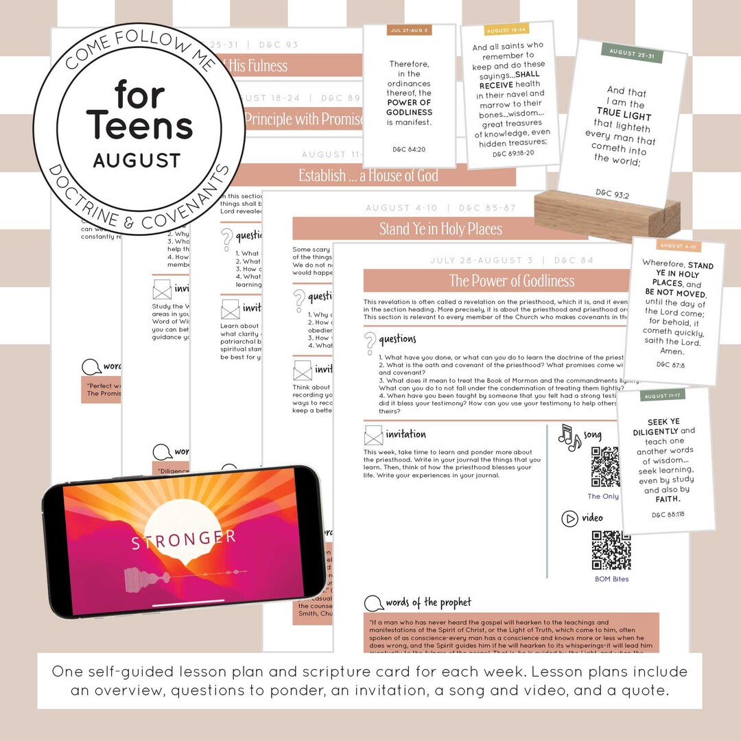 TEEN: Doctrine and Covenants | August Lessons | July 28-aug 31 // Come ...